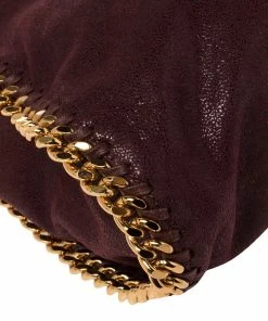 Outlet 👍 Stella McCartney Burgundy Faux Leather Mini Falabella Tote For 👩 Women 🔔 -Stella McCartney Shop luxury women stella mccartney used handbags p432238 006