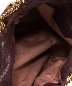 Outlet 👍 Stella McCartney Burgundy Faux Leather Mini Falabella Tote For 👩 Women 🔔 -Stella McCartney Shop luxury women stella mccartney used handbags p432238 009