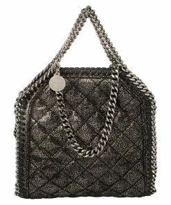 Wholesale 😀 Stella McCartney Metallic Black Faux Suede Falabella Crossbody Bag For 👩 Women 🛒