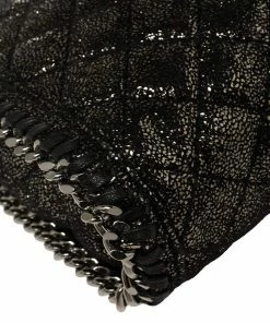 Wholesale 😀 Stella McCartney Metallic Black Faux Suede Falabella Crossbody Bag For 👩 Women 🛒 -Stella McCartney Shop luxury women stella mccartney used handbags p432277 008