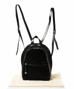 New 🤩 Stella McCartney Black Faux Leather Falabella 🎒 Backpack For 👩 Women ⌛ -Stella McCartney Shop luxury women stella mccartney used handbags p432302 004
