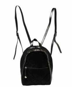New 🤩 Stella McCartney Black Faux Leather Falabella 🎒 Backpack For 👩 Women ⌛