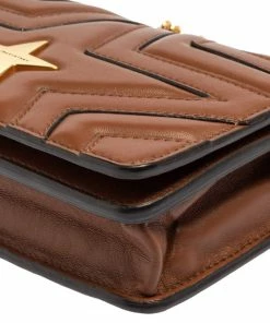 Cheapest ⌛ Stella McCartney Brown Faux Leather Stella Star Crossbody Bag For 👩 Women 🔔 -Stella McCartney Shop luxury women stella mccartney used handbags p439208 008