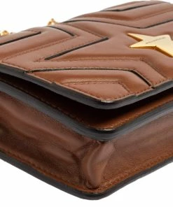 Cheapest ⌛ Stella McCartney Brown Faux Leather Stella Star Crossbody Bag For 👩 Women 🔔 -Stella McCartney Shop luxury women stella mccartney used handbags p439208 009