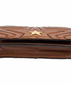Cheapest ⌛ Stella McCartney Brown Faux Leather Stella Star Crossbody Bag For 👩 Women 🔔 -Stella McCartney Shop luxury women stella mccartney used handbags p439208 010