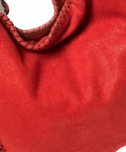 Best Sale 😀 Stella McCartney Red Faux Suede Small Falabella Tote For 👩 Women 😉 -Stella McCartney Shop luxury women stella mccartney used handbags p441541 001