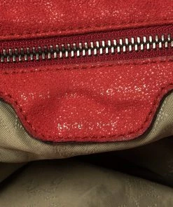 Best Sale 😀 Stella McCartney Red Faux Suede Small Falabella Tote For 👩 Women 😉 -Stella McCartney Shop luxury women stella mccartney used handbags p441541 007