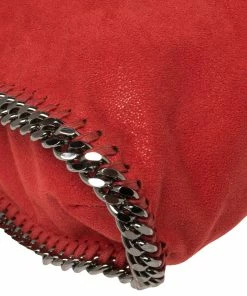 Best Sale 😀 Stella McCartney Red Faux Suede Small Falabella Tote For 👩 Women 😉 -Stella McCartney Shop luxury women stella mccartney used handbags p441541 010