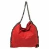 Best Sale 😀 Stella McCartney Red Faux Suede Small Falabella Tote For 👩 Women 😉 -Stella McCartney Shop luxury women stella mccartney used handbags p441541 012
