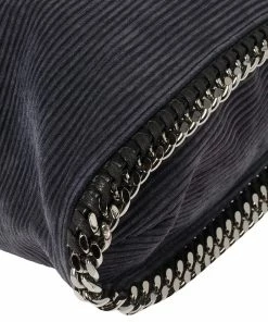 Best Pirce 🛒 Stella McCartney Grey Velvet And Faux Leather Small Falabella Tote For 👩 Women 💯 -Stella McCartney Shop luxury women stella mccartney used handbags p443895 007
