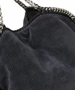 Best Pirce 🛒 Stella McCartney Grey Velvet And Faux Leather Small Falabella Tote For 👩 Women 💯 -Stella McCartney Shop luxury women stella mccartney used handbags p443895 010
