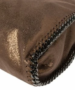 Deals 💯 Stella McCartney Metallic Brown Faux Leather Small Falabella Tote For 👩 Women ❤️ -Stella McCartney Shop luxury women stella mccartney used handbags p447861 008