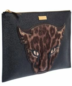 Best reviews of ✨ Stella McCartney Black/Brown Faux Leather And Calfhair Leopard Clutch For 👩 Women 🛒 -Stella McCartney Shop luxury women stella mccartney used handbags p447928 008