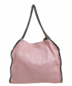 Coupon 🌟 Stella McCartney Pink Faux Suede Small Falabella Tote For 👩 Women 🤩 -Stella McCartney Shop luxury women stella mccartney used handbags p448289 004