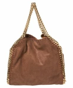 Top 10 🎉 Stella McCartney Brown Faux Leather Mini Falabella Tote For 👩 Women 🧨 -Stella McCartney Shop luxury women stella mccartney used handbags p451151 003