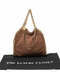 Top 10 🎉 Stella McCartney Brown Faux Leather Mini Falabella Tote For 👩 Women 🧨 -Stella McCartney Shop luxury women stella mccartney used handbags p451151 005