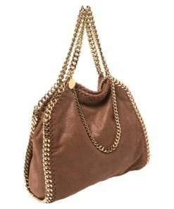 Top 10 🎉 Stella McCartney Brown Faux Leather Mini Falabella Tote For 👩 Women 🧨 -Stella McCartney Shop luxury women stella mccartney used handbags p451151 006