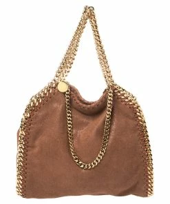 Top 10 🎉 Stella McCartney Brown Faux Leather Mini Falabella Tote For 👩 Women 🧨