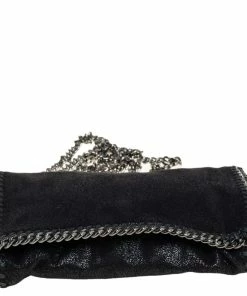 New 😉 Stella McCartney Black Faux Leather Falabella Flap Crossbody Bag For 👩 Women ✨ -Stella McCartney Shop luxury women stella mccartney used handbags p459185 002