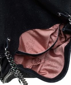 New 😉 Stella McCartney Black Faux Leather Falabella Flap Crossbody Bag For 👩 Women ✨ -Stella McCartney Shop luxury women stella mccartney used handbags p459185 004
