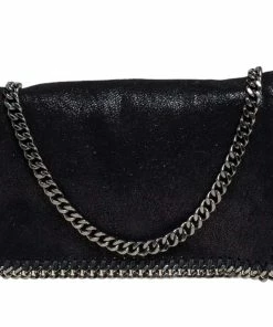 New 😉 Stella McCartney Black Faux Leather Falabella Flap Crossbody Bag For 👩 Women ✨ -Stella McCartney Shop luxury women stella mccartney used handbags p459185 009