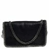 New 😉 Stella McCartney Black Faux Leather Falabella Flap Crossbody Bag For 👩 Women ✨