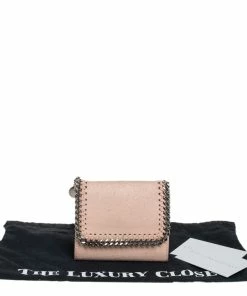 Wholesale 🤩 Stella McCartney Peach Faux Leather Falabella Trifold Wallet For 👩 Women 😉 -Stella McCartney Shop luxury women stella mccartney used handbags p463479 011