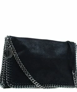 Cheapest 🌟 Stella McCartney Black Falabella Shaggy Deer Messenger Bag For 👩 Women ⌛ -Stella McCartney Shop luxury women stella mccartney used handbags p46377 003
