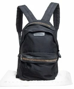 Buy 👏 Stella McCartney Black Nylon And Leather Falabella 🎒 Backpack For 👩 Women ✨ -Stella McCartney Shop luxury women stella mccartney used handbags p464428 001