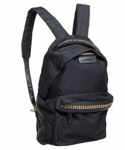 Buy 👏 Stella McCartney Black Nylon And Leather Falabella 🎒 Backpack For 👩 Women ✨ -Stella McCartney Shop luxury women stella mccartney used handbags p464428 003