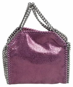 Best deal 😉 Stella McCartney Purple Faux Leather Tiny Falabella Shoulder Bag For 👩 Women 😀 -Stella McCartney Shop luxury women stella mccartney used handbags p466290 003