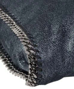 Cheap 🧨 Stella McCartney Metallic Blue Faux Leather Small Falabella Tote For 👩 Women 🔥 -Stella McCartney Shop luxury women stella mccartney used handbags p471320 003
