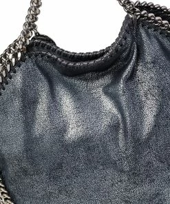 Cheap 🧨 Stella McCartney Metallic Blue Faux Leather Small Falabella Tote For 👩 Women 🔥 -Stella McCartney Shop luxury women stella mccartney used handbags p471320 006