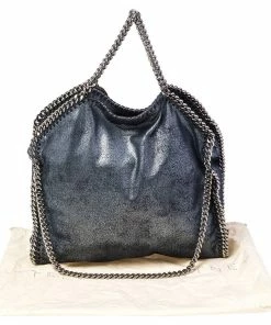 Cheap 🧨 Stella McCartney Metallic Blue Faux Leather Small Falabella Tote For 👩 Women 🔥 -Stella McCartney Shop luxury women stella mccartney used handbags p471320 008