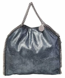 Cheap 🧨 Stella McCartney Metallic Blue Faux Leather Small Falabella Tote For 👩 Women 🔥 -Stella McCartney Shop luxury women stella mccartney used handbags p471320 009