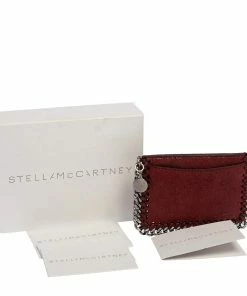 Best deal 🤩 Stella McCartney Maroon Faux Leather Card Holder For 👩 Women 😍 -Stella McCartney Shop luxury women stella mccartney used handbags p471794 003