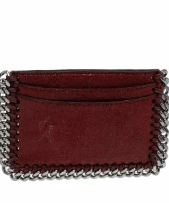 Best deal 🤩 Stella McCartney Maroon Faux Leather Card Holder For 👩 Women 😍 -Stella McCartney Shop luxury women stella mccartney used handbags p471794 006