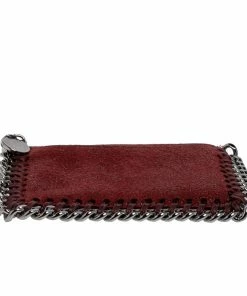 Best deal 🤩 Stella McCartney Maroon Faux Leather Card Holder For 👩 Women 😍 -Stella McCartney Shop luxury women stella mccartney used handbags p471794 008