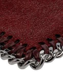 Best deal 🤩 Stella McCartney Maroon Faux Leather Card Holder For 👩 Women 😍 -Stella McCartney Shop luxury women stella mccartney used handbags p471794 009