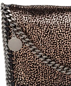 Cheapest 🔥 Stella McCartney Gold Faux Suede Falabella Shoulder Bag For 👩 Women 😉 -Stella McCartney Shop luxury women stella mccartney used handbags p472987 007