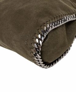 Brand new ❤️ Stella McCartney Green Faux Leather Falabella Tote For 👩 Women 😉 -Stella McCartney Shop luxury women stella mccartney used handbags p473641 003