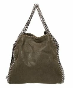 Brand new ❤️ Stella McCartney Green Faux Leather Falabella Tote For 👩 Women 😉 -Stella McCartney Shop luxury women stella mccartney used handbags p473641 008