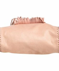 Hot Sale ⭐ Stella McCartney Light Peach Faux Suede Falabella Star Fringed Shoulder Bag For 👩 Women 👏 -Stella McCartney Shop luxury women stella mccartney used handbags p477249 002