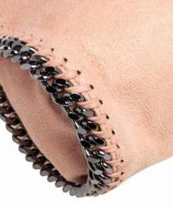 Hot Sale ⭐ Stella McCartney Light Peach Faux Suede Falabella Star Fringed Shoulder Bag For 👩 Women 👏 -Stella McCartney Shop luxury women stella mccartney used handbags p477249 003