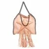 Hot Sale ⭐ Stella McCartney Light Peach Faux Suede Falabella Star Fringed Shoulder Bag For 👩 Women 👏 -Stella McCartney Shop luxury women stella mccartney used handbags p477249 005