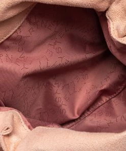 Hot Sale ⭐ Stella McCartney Light Peach Faux Suede Falabella Star Fringed Shoulder Bag For 👩 Women 👏 -Stella McCartney Shop luxury women stella mccartney used handbags p477249 010