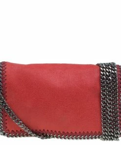 Outlet โจ Stella McCartney Red Faux Leather Falabella Crossbody Bag For ๐ฉ Women ๐