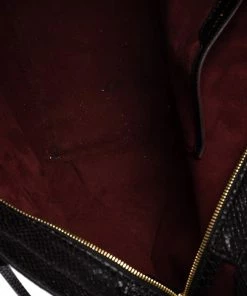 Budget 🛒 Stella McCartney Black Faux Snakeskin Embossed Leather Zip Shopper Tote For 👩 Women 🛒 -Stella McCartney Shop luxury women stella mccartney used handbags p478071 004