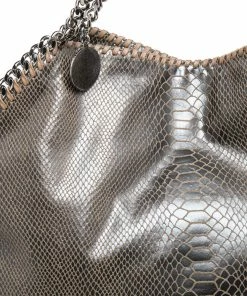Deals ❤️ Stella McCartney Brown Faux Python Embossed Leather Falabella Tote For 👩 Women ⌛ -Stella McCartney Shop luxury women stella mccartney used handbags p482673 009