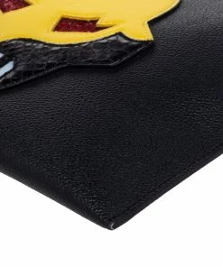 Brand new 💯 Stella McCartney Black Faux Leather Zip Pouch For 👩 Women 🥰 -Stella McCartney Shop luxury women stella mccartney used handbags p482946 004